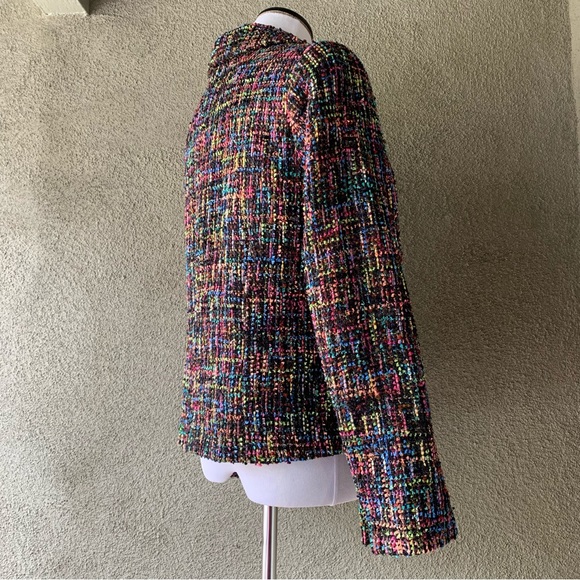 Coldwater Creek Black with Multi-Color Textured Jacket size 12 - Picture 8 of 12